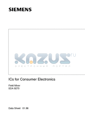 SDA9270 datasheet - ICs for Consumer Electronics