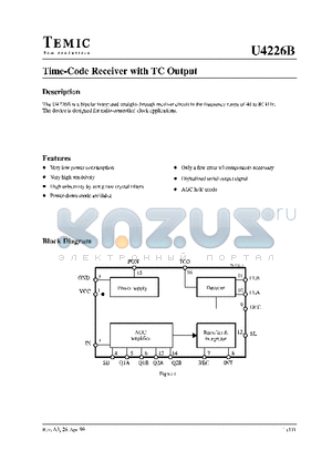 U4226B datasheet - TIME-CODE RECEIVER WITH TC OUTPUT