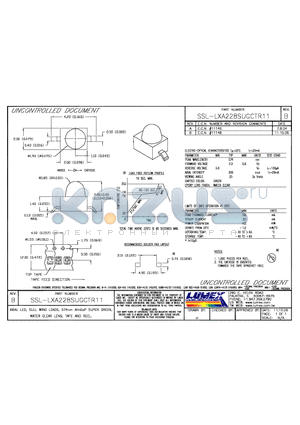 SSL-LXA228SUGCTR11 datasheet - AXIAL LED, GULL WING LEADS