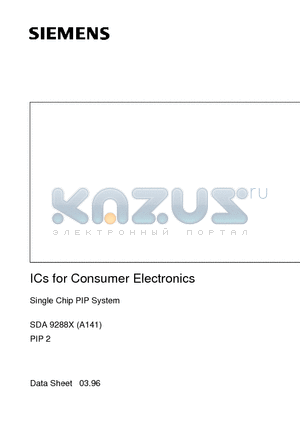 SDA9288X datasheet - Single Chip PIP System