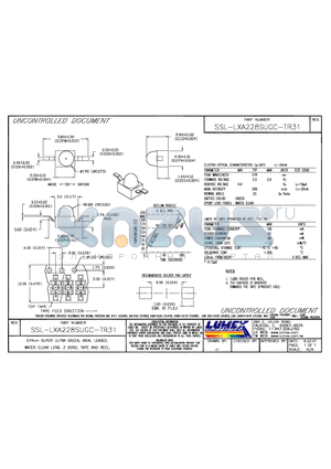 SSL-LXA228SUGCTR31 datasheet - 574nm SUPER ULTRA GREEN, AXIAL LEADED