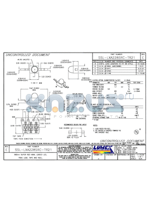 SSL-LXA228SRC-TR21 datasheet - 660nm SUPER RED AXIAL LEADED LED