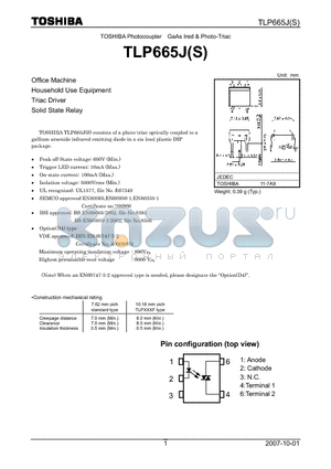 TLP665J datasheet - Household Use Equipment