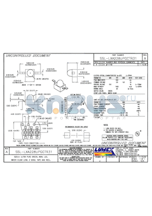 SSL-LXA228UPGCTR31 datasheet - 525nm ULTRA PURE GREEN, AXIAL LED