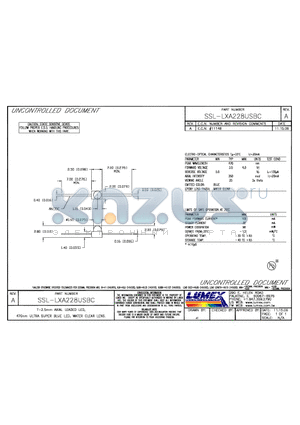 SSL-LXA228USBC datasheet - T-2.5mm AXIAL LEADED LED