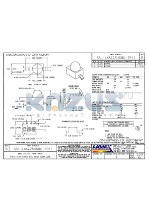 SSL-LXA228USBCTR11 datasheet - AXIAL LED, GULL WING LEADS