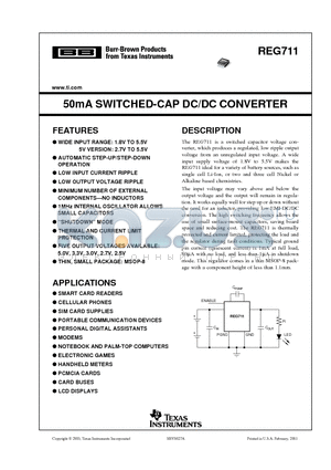 REG711EA-2.5/2K5G4 datasheet - 50mA SWITCHED-CAP DC/DC CONVERTER