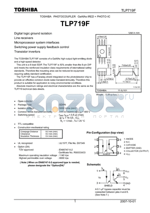 TLP719F datasheet - Digital logic ground isolation