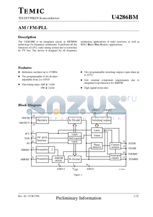 U4286BM-BFP datasheet - AM / FM-PLL