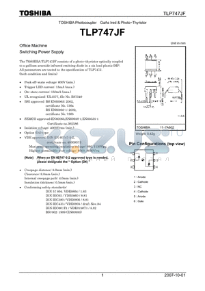 TLP747JF_07 datasheet - GaAs Ired & Photo−Thyristor