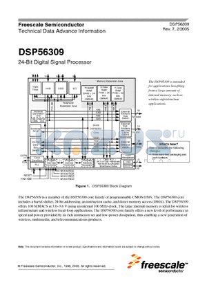 XC56309PV100A datasheet - 24-Bit Digital Signal Processor