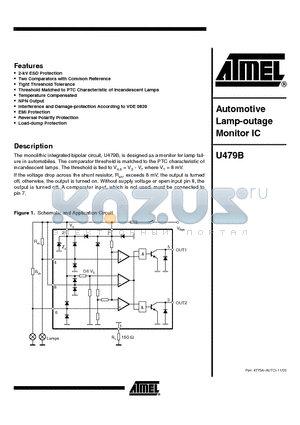 U479B datasheet - Automotive Lamp-outage Monitor IC