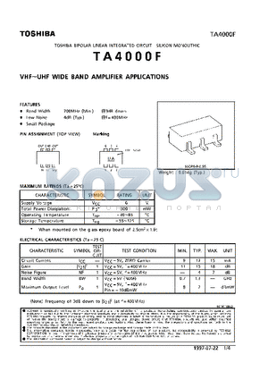 TA4000F datasheet - VHF~UHF WIDE BAND AMPLIFIER APPLICATIONS