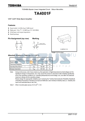 TA4001F_07 datasheet - VHF~UHF Wide Band Amplifier