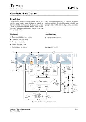 U490B datasheet - One-Shot Phase Control