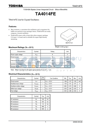 TA4014FE datasheet - Crystal Oscillators