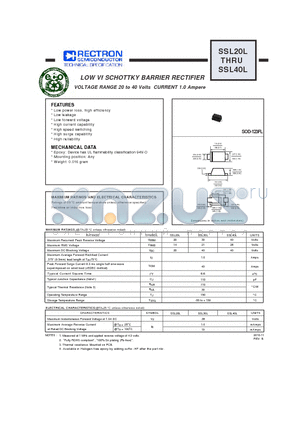 SSL20L_10 datasheet - LOW Vf SCHOTTKY BARRIER RECTIFIER