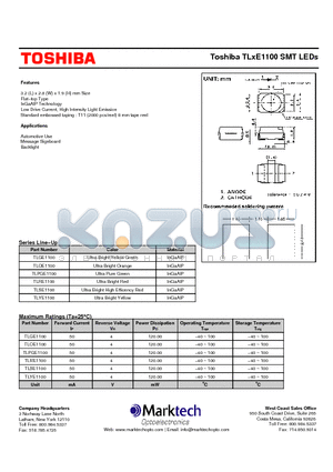 TLPGE1100 datasheet - Toshiba TLxE1100 SMT LEDs