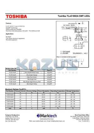TLPGE1002A datasheet - Toshiba TLxE1002A SMT LEDs