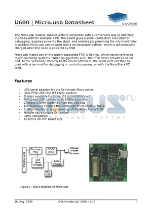 U600 datasheet - Micro.usb