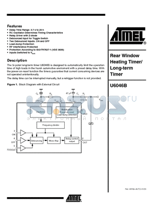 U6046B-FP datasheet - REAR WINDOW HEATING TIMER / LONG-TERM TIMER