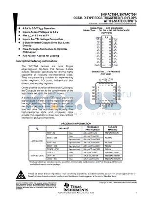 SN74ACT564DBRG4 datasheet - OCTAL D-TYPE EDGE-TRIGGERED FLIP-FLOPS WITH 3-STATE OUTPUTS