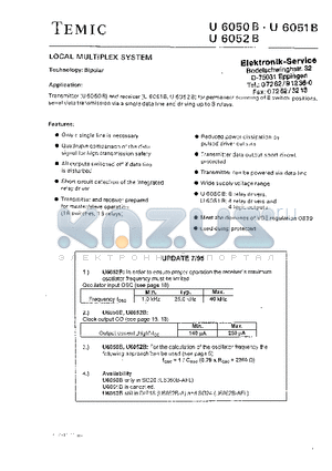 U6052B datasheet - LOCAL MULTIPLEX