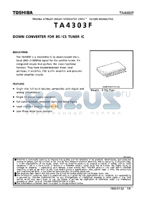 TA4303F datasheet - DOWN COVERTER FOR BS/CS TUNER IC