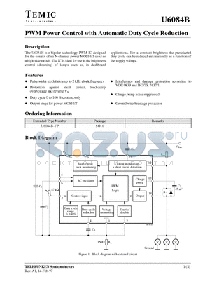 U6084B-FP datasheet - PWM Power Control with Automatic Duty Cycle Reduction