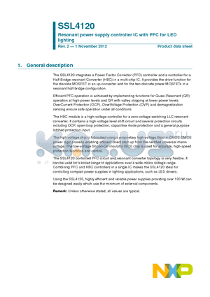 SSL4120 datasheet - Resonant power supply controller IC with PFC for LED lighting