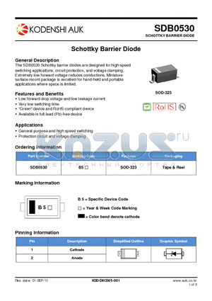 SDB0530 datasheet - Schottky Barrier Diode