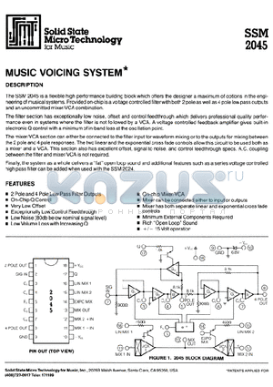 SSM-2045 datasheet - MUSIC VOICING SYSTEM