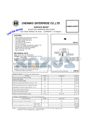 SSM0140SPT datasheet - SCHOTTKY BARRIER RECTIFIER