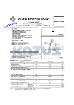 SSM02150SPT datasheet - SCHOTTKY BARRIER RECTIFIER