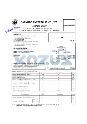 SSM05150SPT datasheet - SCHOTTKY BARRIER RECTIFIER