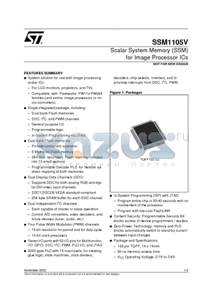 SSM1105V-90T1T datasheet - Scalar System Memory SSM for Image Processor ICs