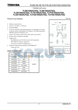 TLRE1002A datasheet - Panel Circuit Indicator