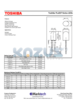 TLRE27C datasheet - Toshiba TLxE27 Series LEDs