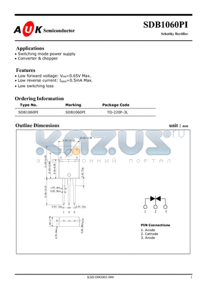 SDB1060PI datasheet - Schottky Rectifier