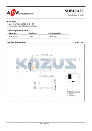 SDB10A20 datasheet - Schottky Barrier Diode