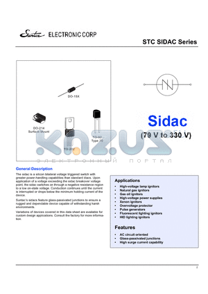 SDB1100G datasheet - silicon bilateral voltage triggered switch