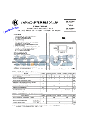 SSM22PT datasheet - SCHOTTKY BARRIER RECTIFIER