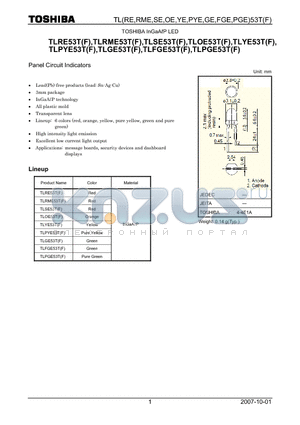 TLRME53TF datasheet - Panel Circuit Indicators