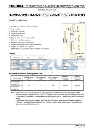 TLRMH20TP datasheet - Panel Circuit Indicator