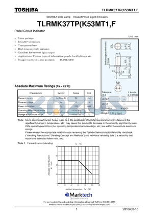 TLRMK37TP datasheet - Panel Circuit Indicator