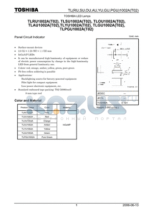 TLRU1002A datasheet - Panel Circuit Indicator