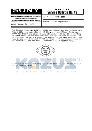 TA4650 datasheet - V-FET REPLACEMENT