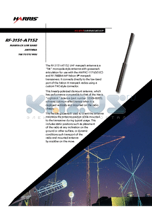 RF-3151-AT152 datasheet - manpack Low Band Antenna 100 to 512 MHz