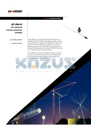 RF-398-01 datasheet - VHF LOW-BAND VERTICAL MONOPOLE ANTENNA