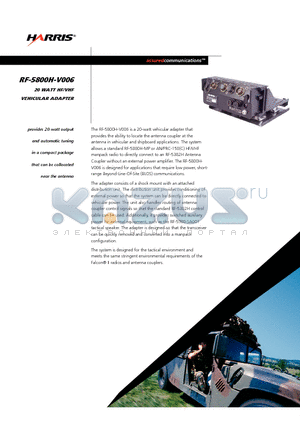 RF-5800H-V006 datasheet - 20 WATT HF/VHF VEHICULAR ADAPTER